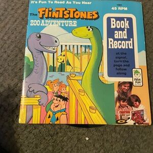 1974 The Flintstones Zoo Adventure Book and Record VTG